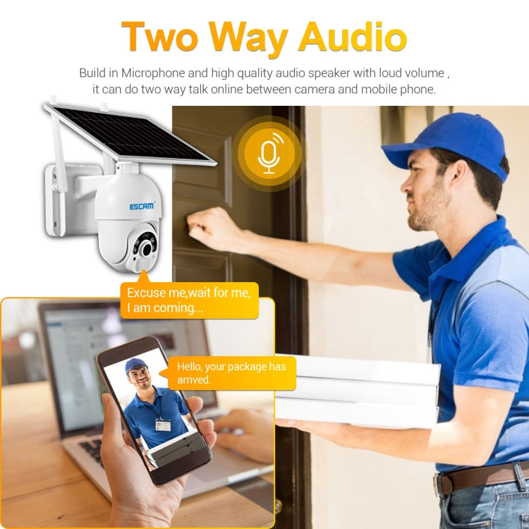 ESCAM QF450 HD 1080P 4G US Version Solar Powered IP Camera without Memory, Support Two-way Audio & PIR Motion Detection & Night Vision & TF Card, without Memory ESCAM QF450 HD 1080P 4G US Version Solar Powered IP Camera without Memory, Support Two-way Audio & PIR Motion Detection & Night Vision & TF Card, without Memory